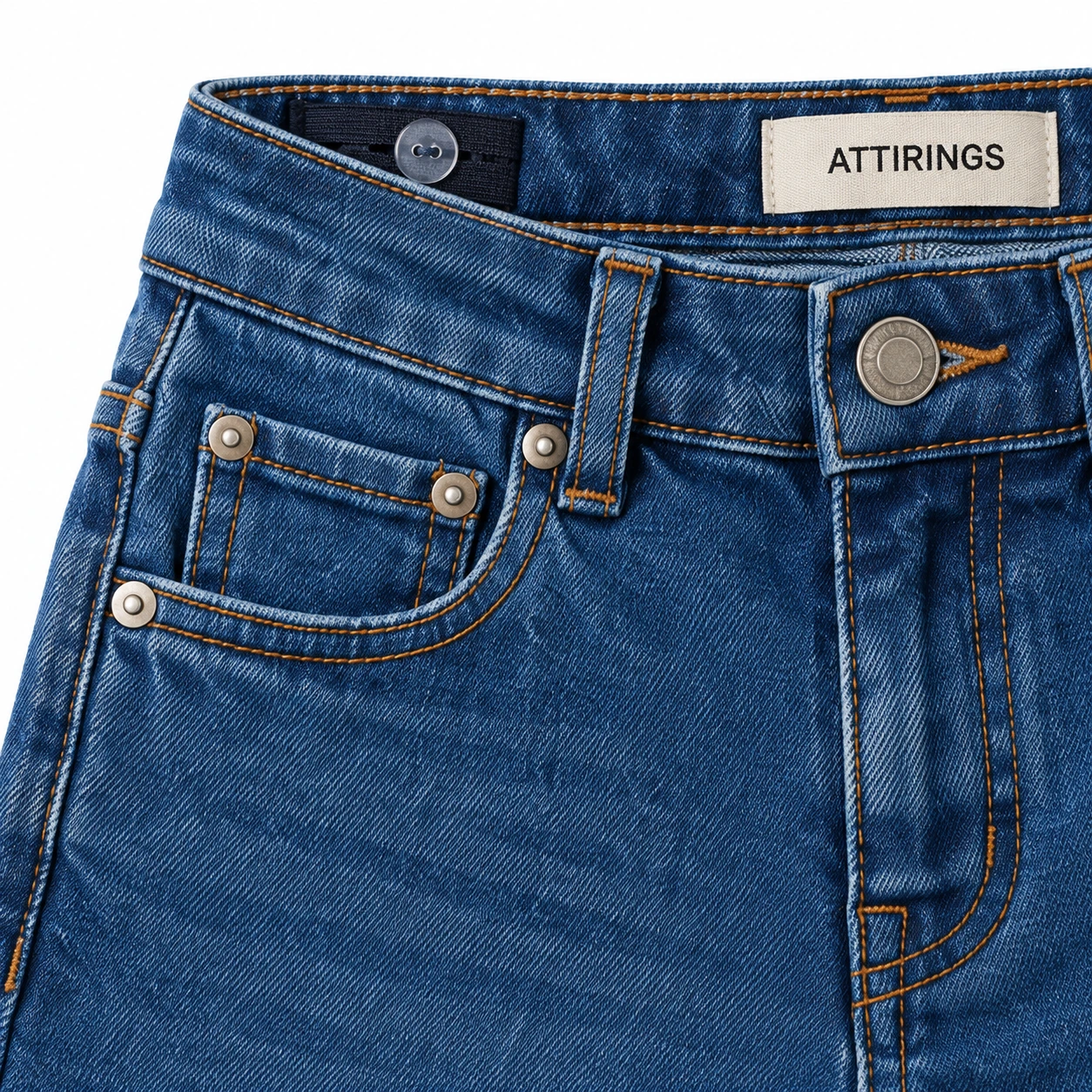 Attirings Boys' Regular Fit Dark Wash Jeans detail design visualization