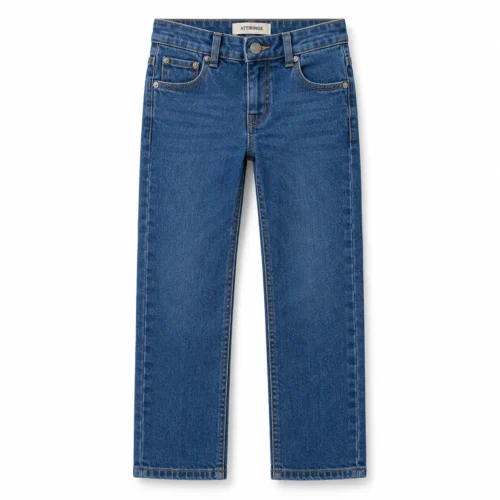 Attirings Boys' Regular Fit Dark Wash Jeans front design visualization