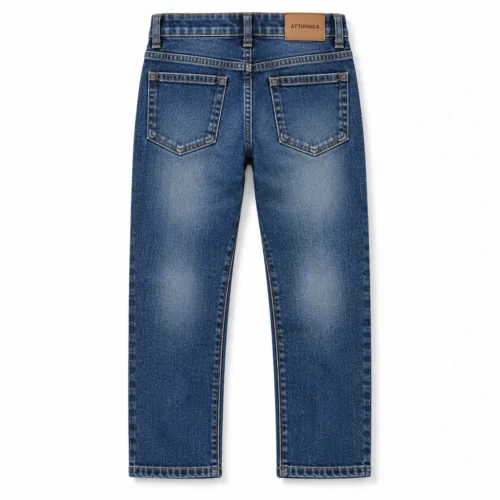 Attirings Boys' Regular Fit Stone Wash Jeans back design visualization