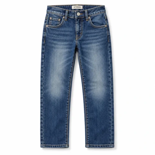 Attirings Boys' Regular Fit Stone Wash Jeans front design visualization