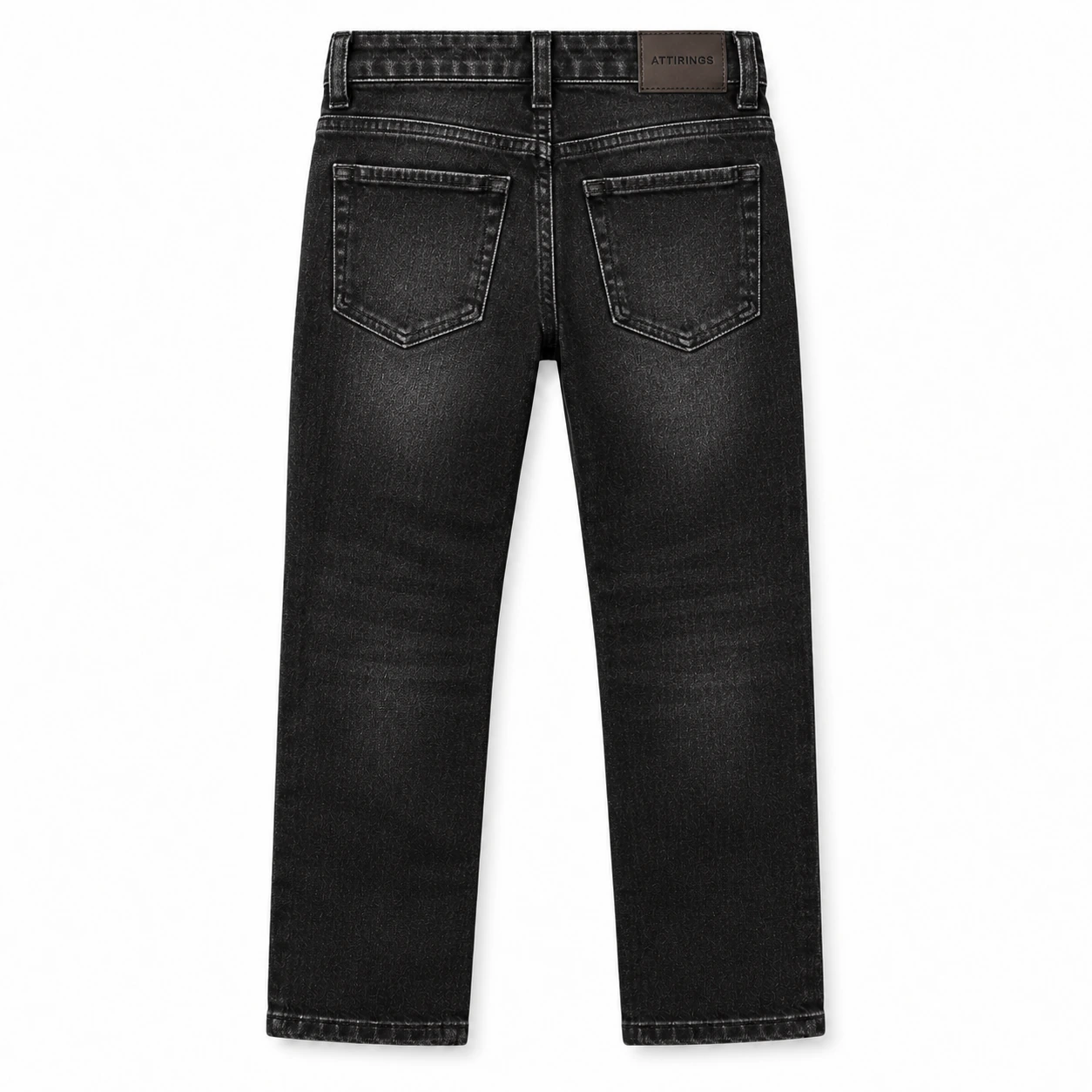Attirings Boys' Regular Fit Distressed Jeans back design visualization