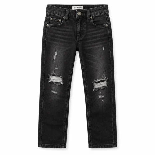 Attirings Boys' Regular Fit Distressed Jeans front design visualization