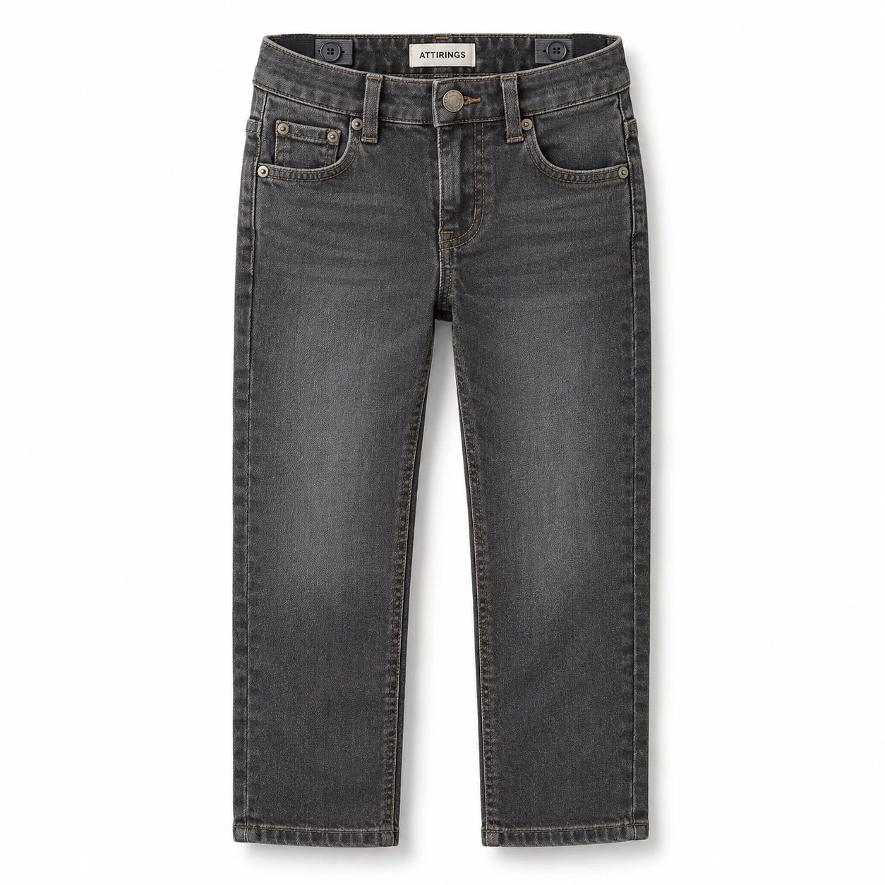 Attirings Boys' Regular Fit Adjustable Waist Jeans front design visualization