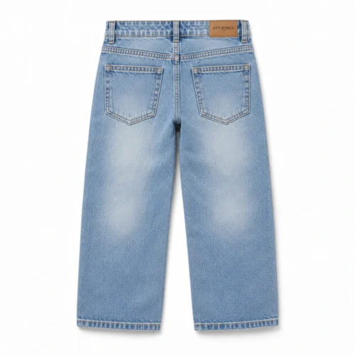 Attirings Boys' Relaxed Fit Light Wash Jeans back design visualization