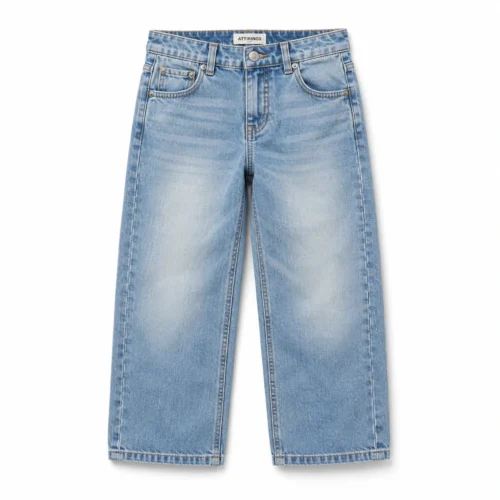 Attirings Boys' Relaxed Fit Light Wash Jeans front design visualization