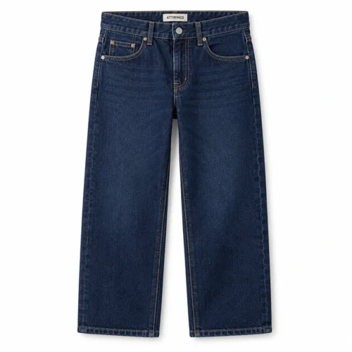 Attirings Boys' Relaxed Fit Dark Wash Jeans front design visualization