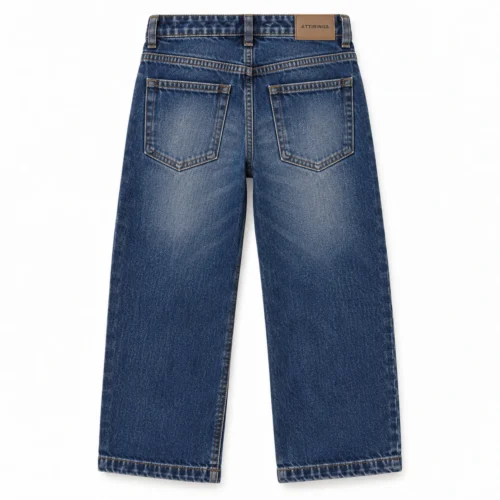 Attirings Boys' Relaxed Fit Stone Wash Jeans back design visualization