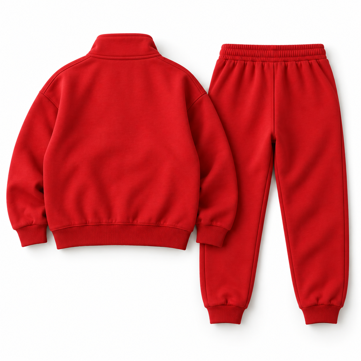 Kids' Relaxed Fit Full-Zip Set Tracksuit - matching back design mockup - Attirings