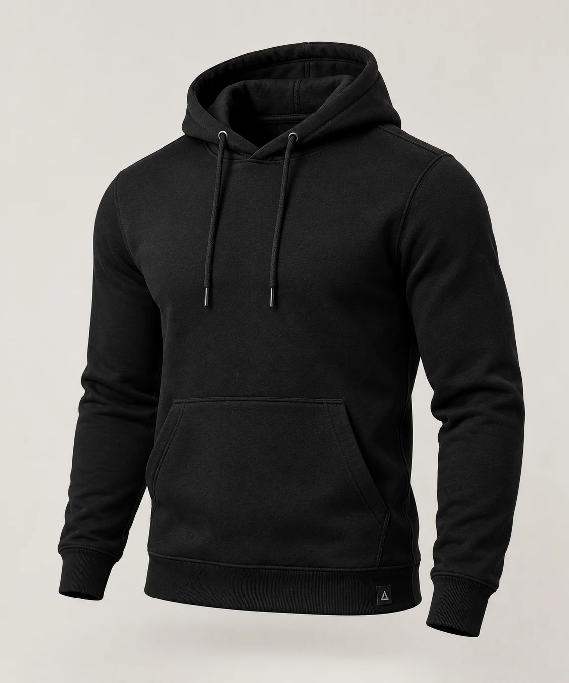 Men's Slim Fit Pullover Hoodie in Black – representative catalogue design