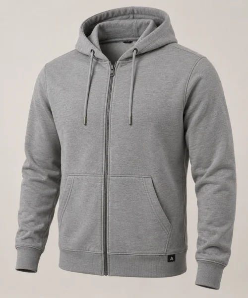 Men's Regular Fit Zip-Up Hoodie in Grey – representative catalogue design