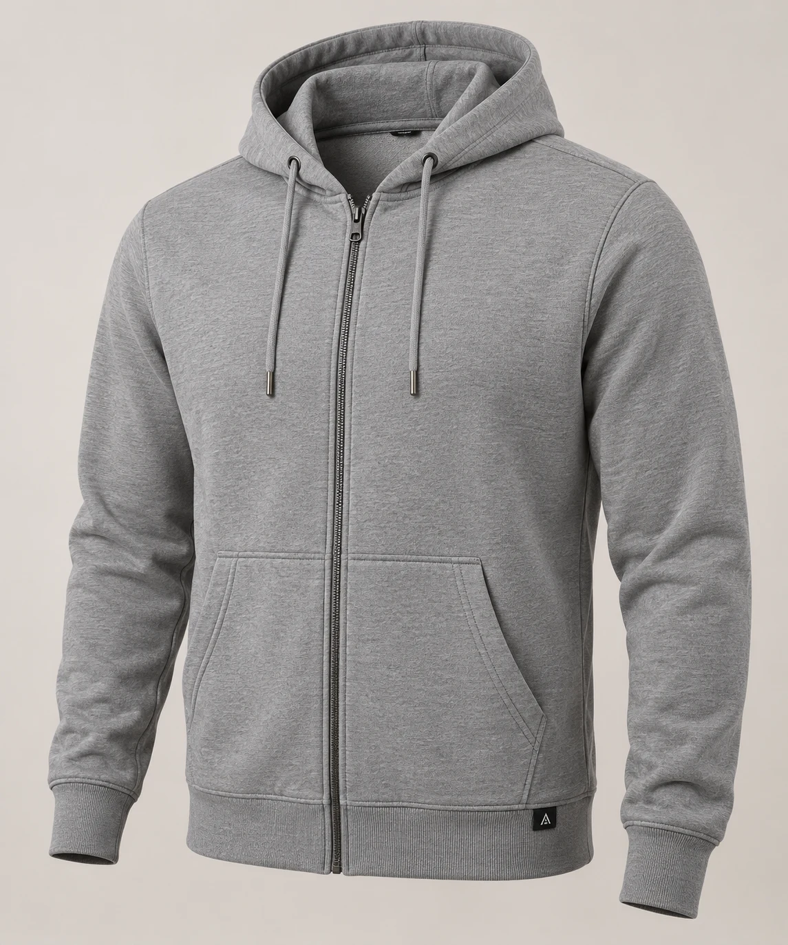 Men's Regular Fit Zip-Up Hoodie in Grey – representative catalogue design