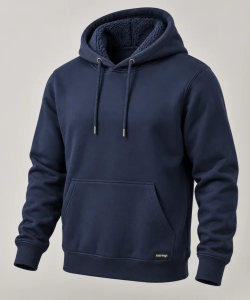 Men's Regular Fit Fleece-Lined Hoodie in Navy – representative catalogue design