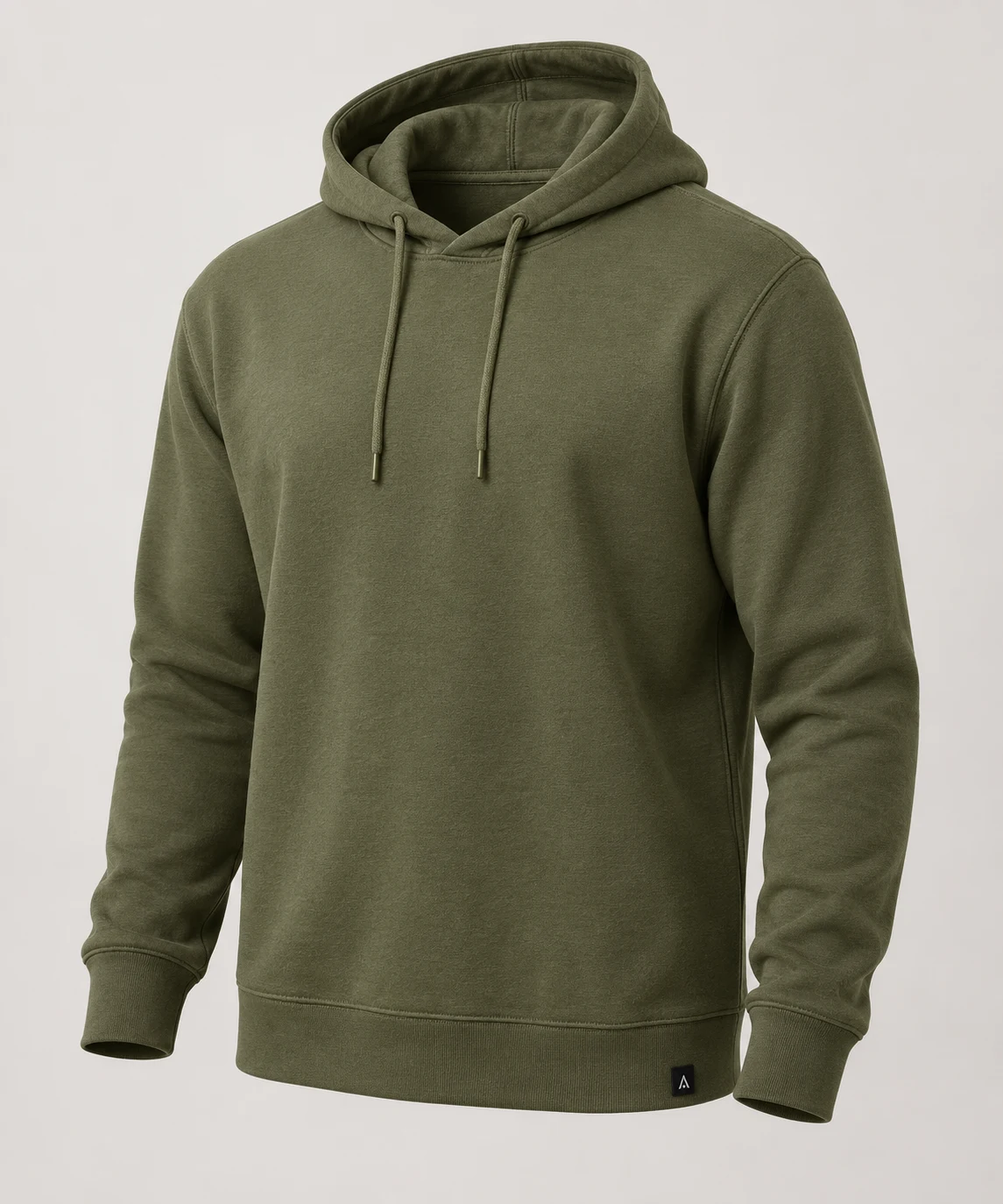 Men's Regular Fit French Terry Hoodie in Olive – representative catalogue design