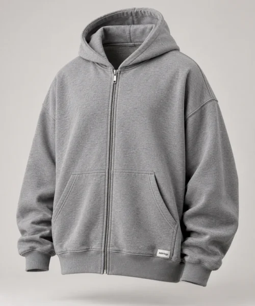 Men's Oversized Fit Zip-Up Hoodie in Grey – representative catalogue design