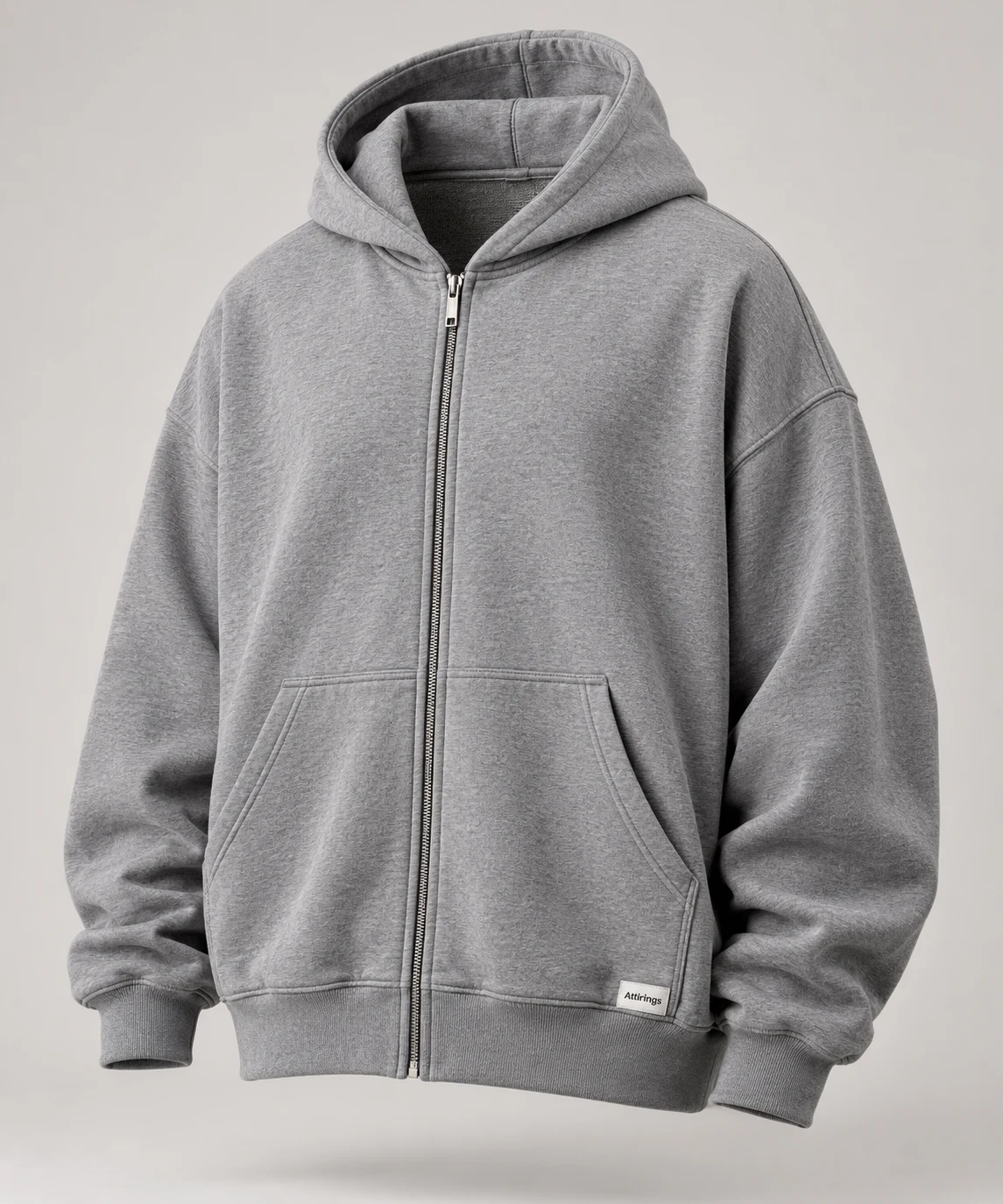 Men's Oversized Fit Zip-Up Hoodie in Grey – representative catalogue design