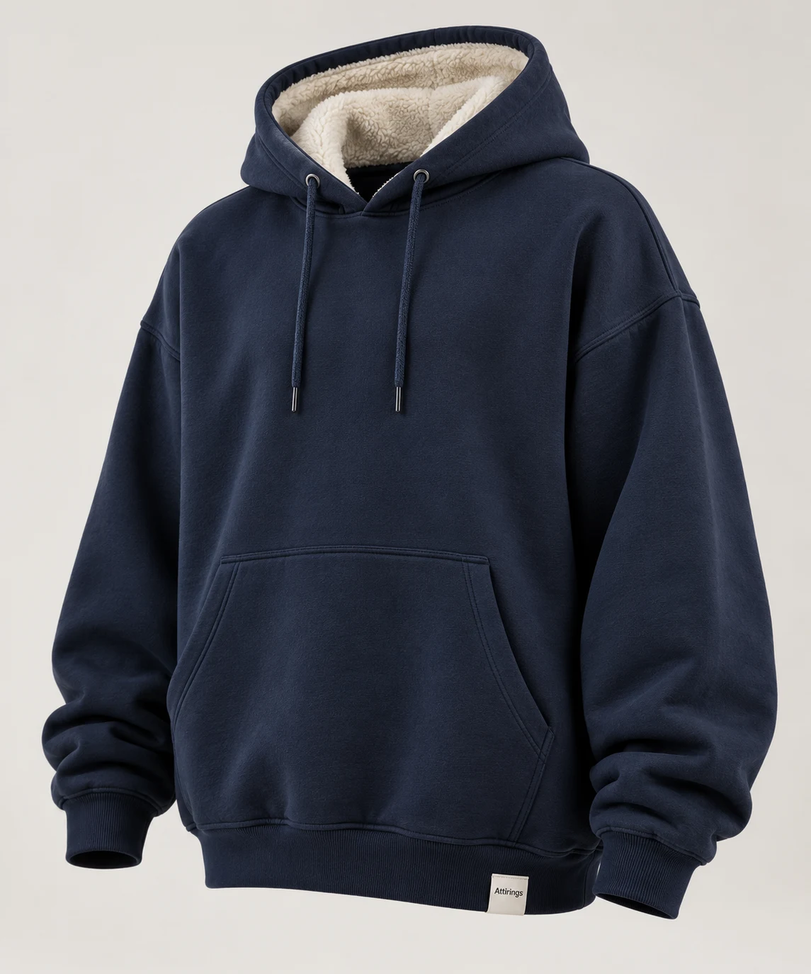 Men's Oversized Fit Fleece-Lined Hoodie in Navy – representative catalogue design