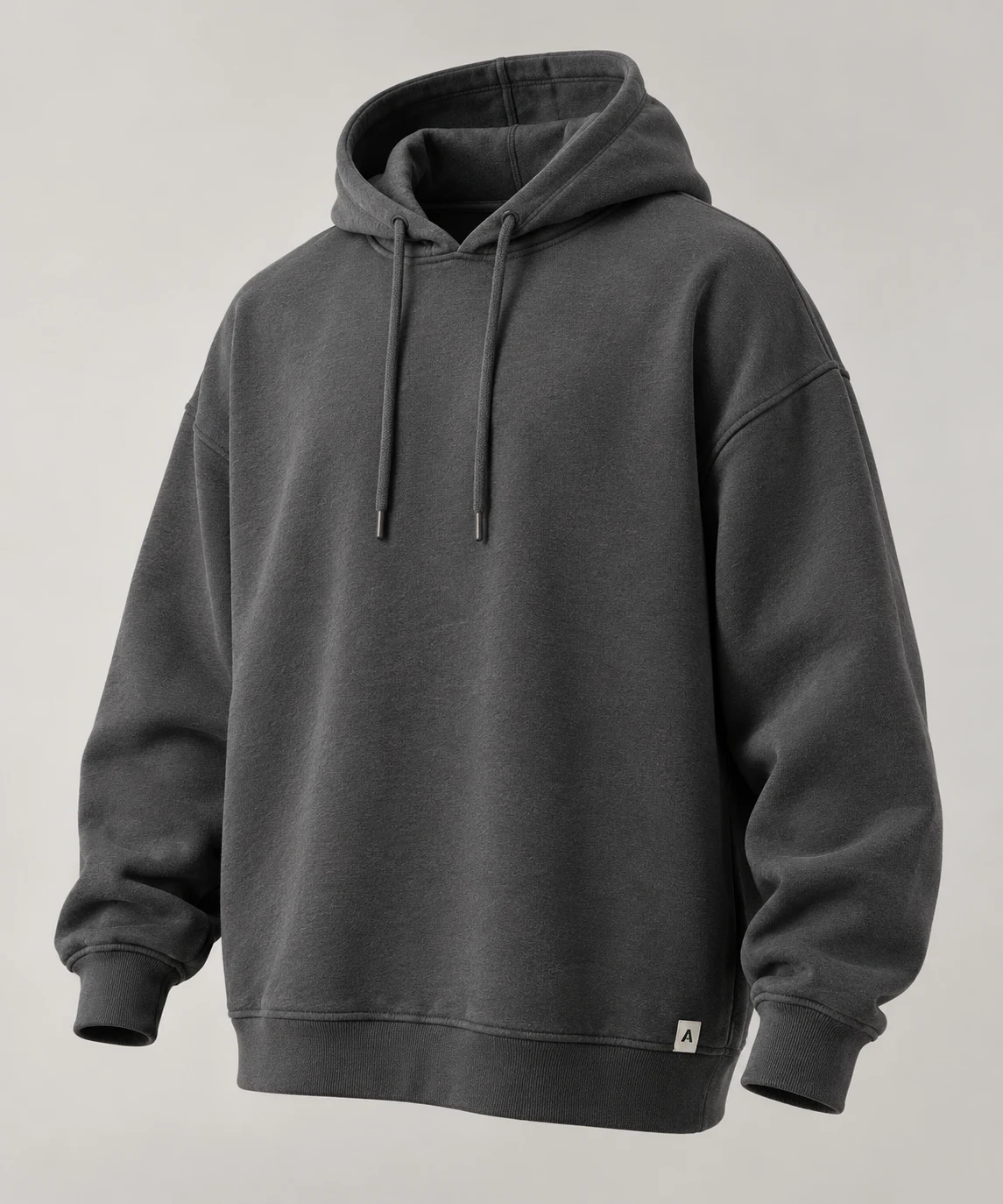 Men's Oversized Fit Drawstring Hood Hoodie in Charcoal – representative catalogue design