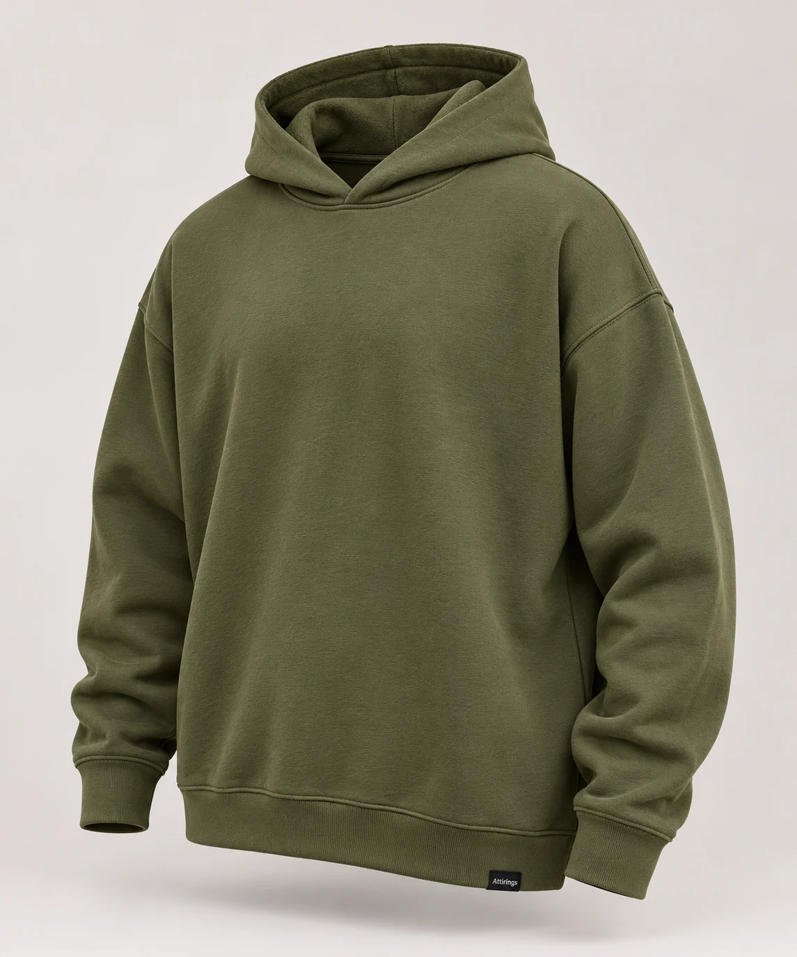 Men's Oversized Fit French Terry Hoodie in Olive – representative catalogue design
