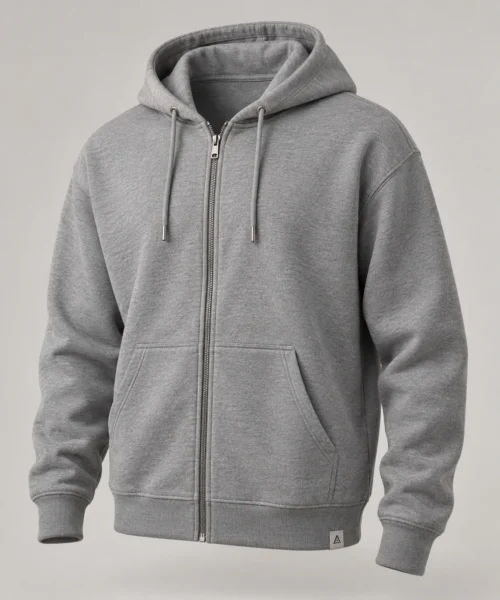 Men's Relaxed Fit Zip-Up Hoodie in Grey – representative catalogue design
