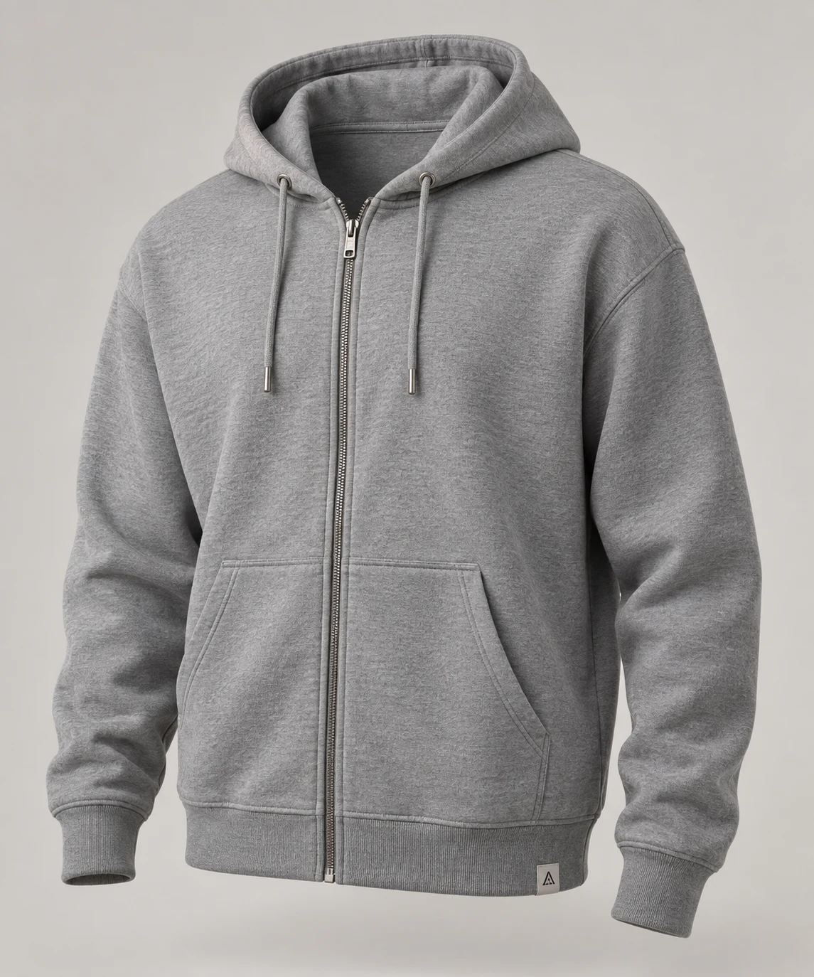 Men's Relaxed Fit Zip-Up Hoodie in Grey – representative catalogue design