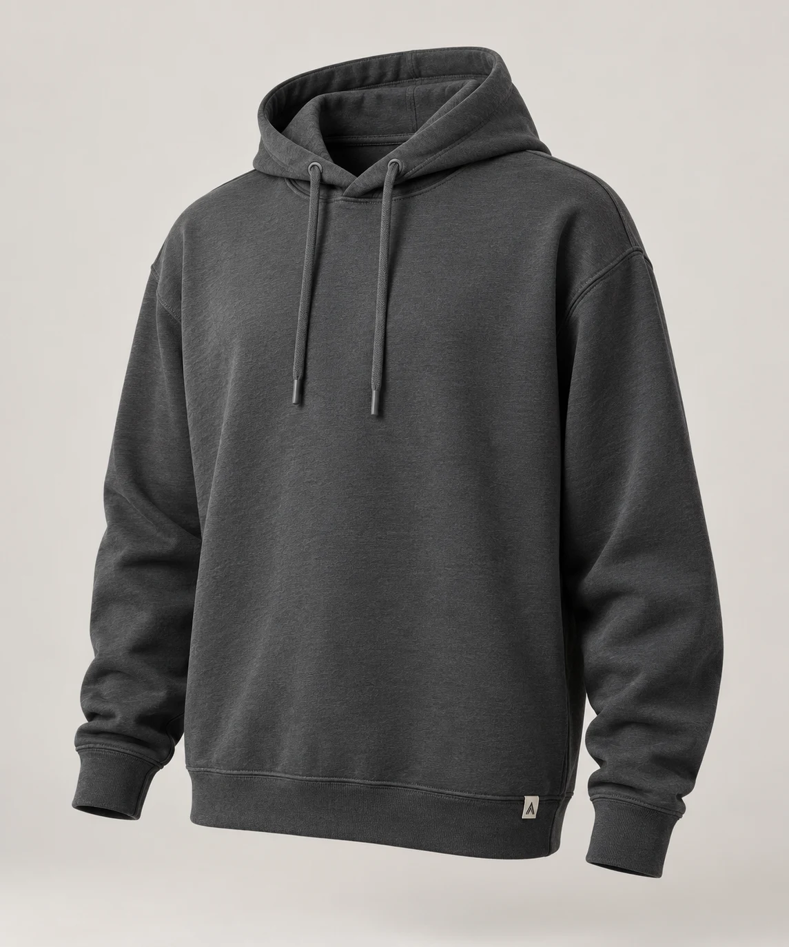 Men's Relaxed Fit Drawstring Hood Hoodie in Charcoal – representative catalogue design