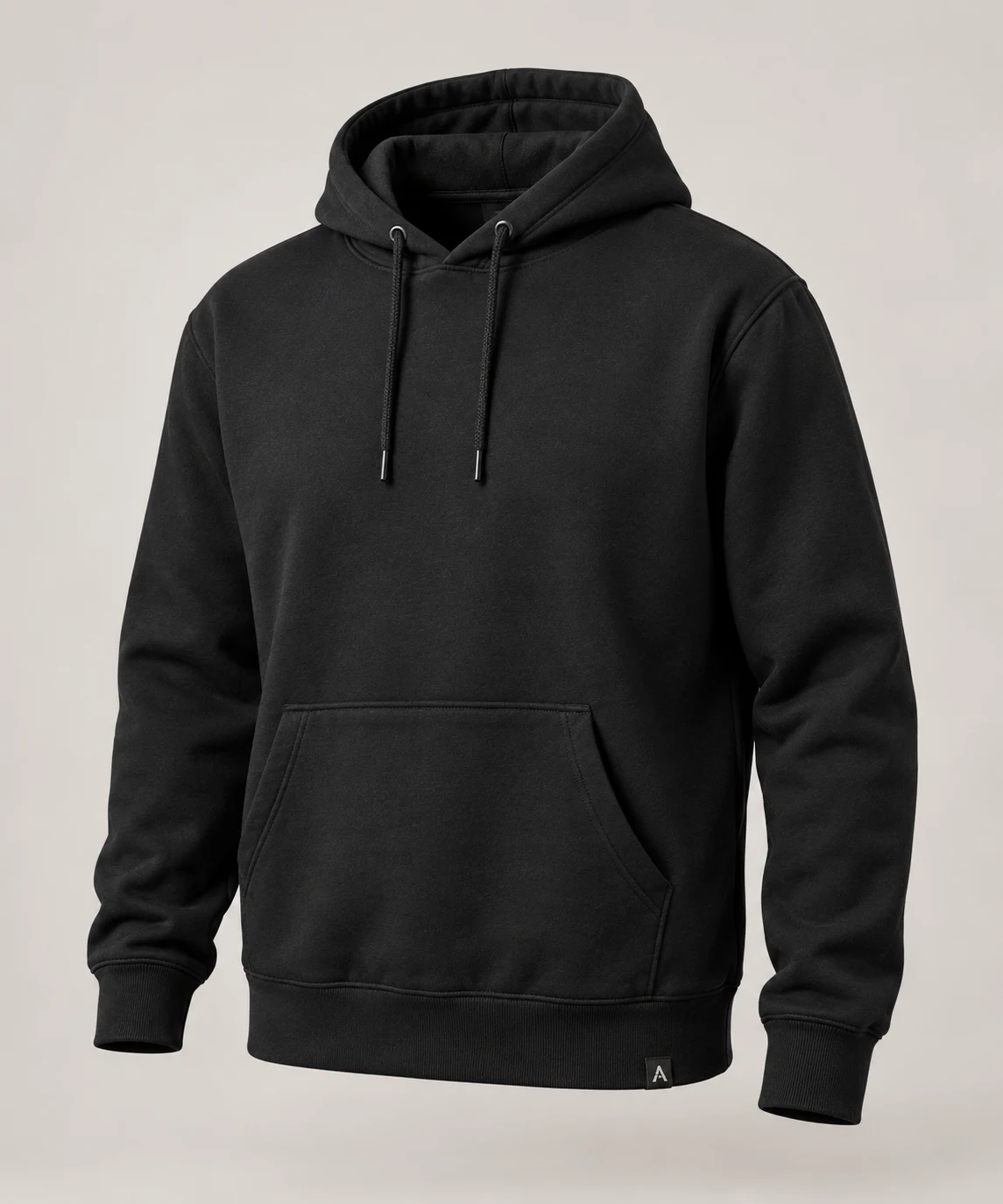 Men's Classic Fit Pullover Hoodie in Black – representative catalogue design