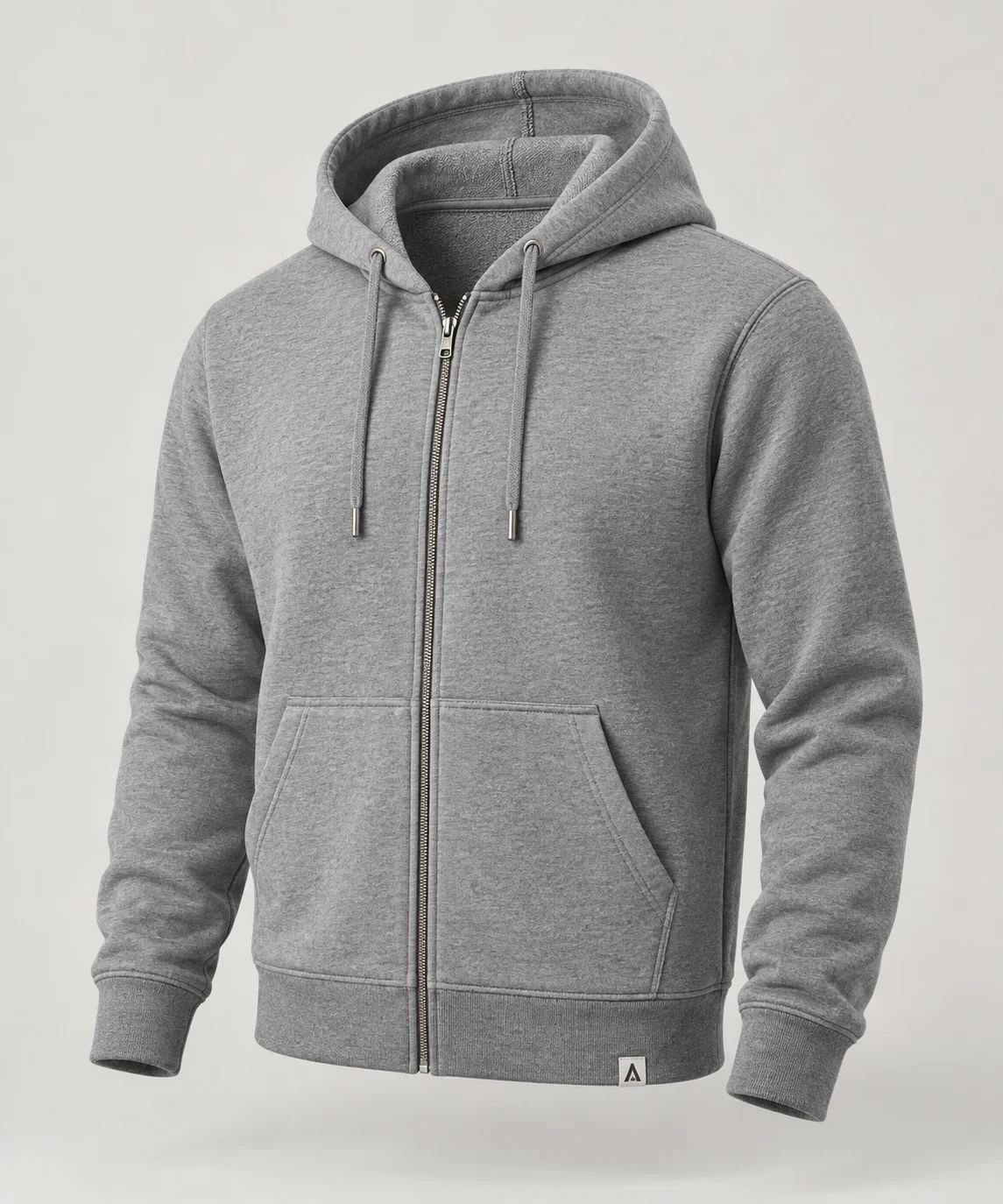 Men's Classic Fit Zip-Up Hoodie in Grey – representative catalogue design