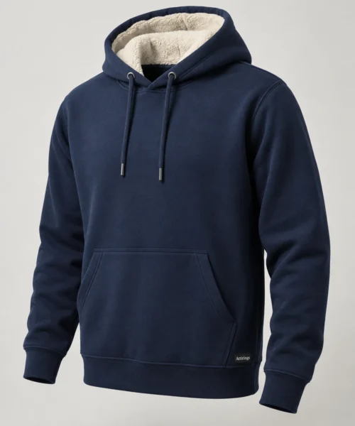 Men's Classic Fit Fleece-Lined Hoodie in Navy – representative catalogue design