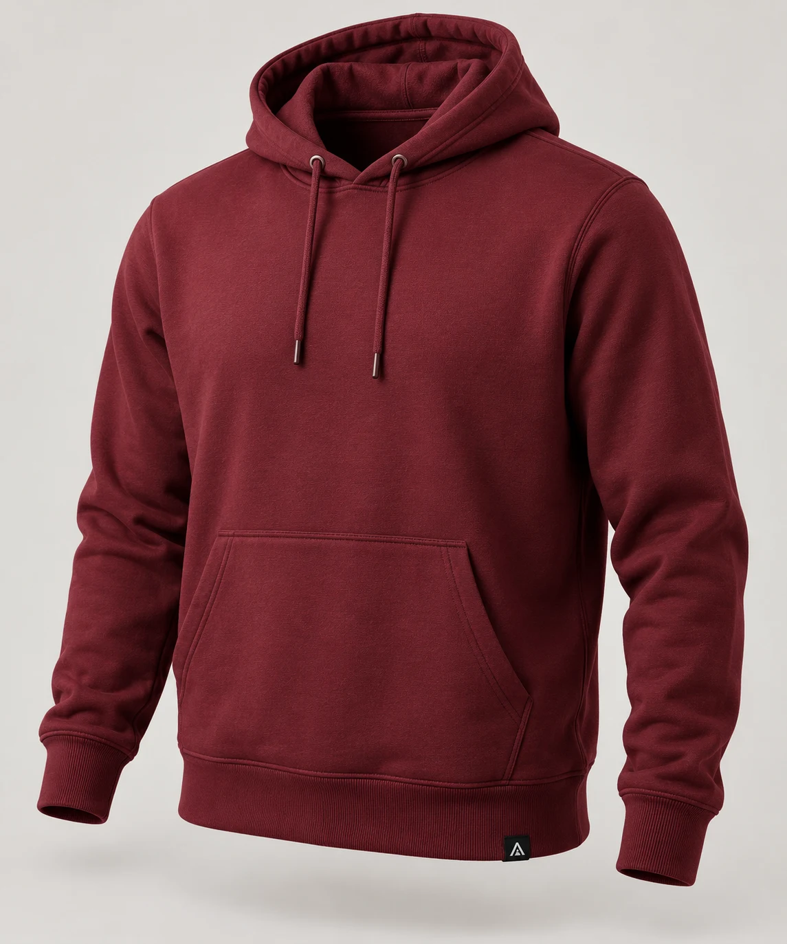 Men's Classic Fit Kangaroo Pocket Hoodie in Maroon – representative catalogue design
