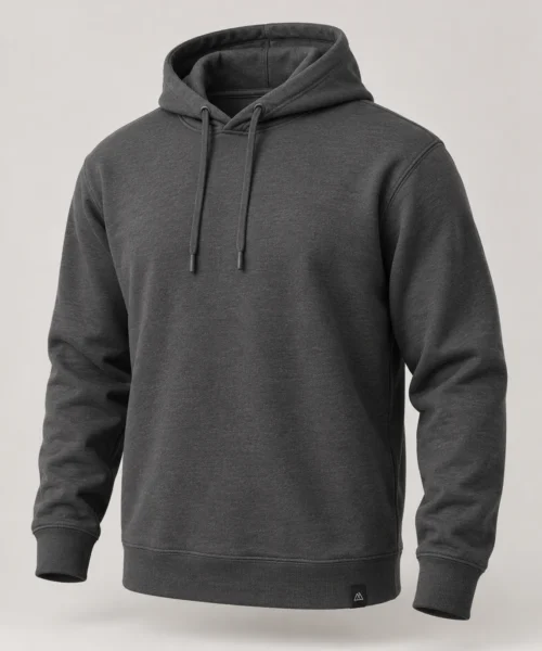 Men's Classic Fit Drawstring Hood Hoodie in Charcoal – representative catalogue design