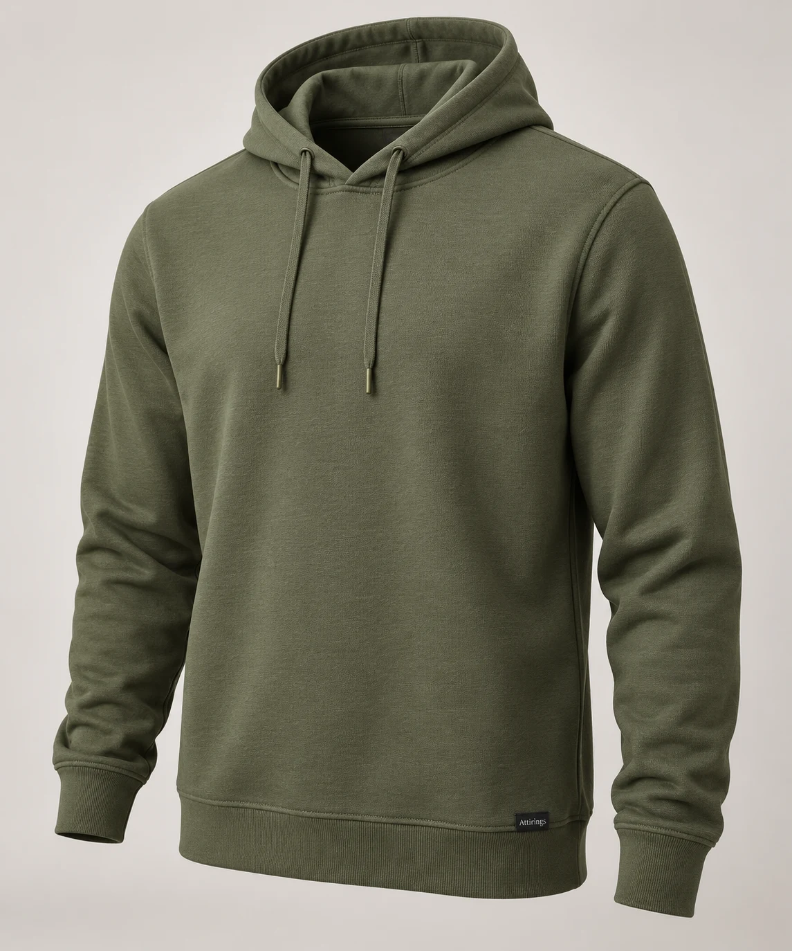 Men's Classic Fit French Terry Hoodie in Olive – representative catalogue design