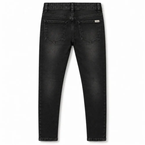 Black Girls' Skinny Fit Stone Wash Jeans - back design visualization