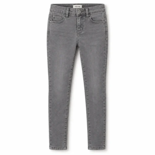 Grey Girls' Skinny Fit High-Rise Jeans - front design visualization