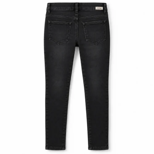 Black Girls' Slim Fit Dark Wash Jeans - back design visualization