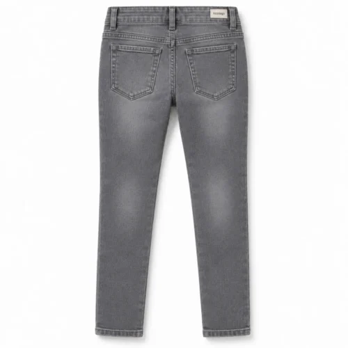 Grey Girls' Slim Fit Stretch Jeans - back design visualization
