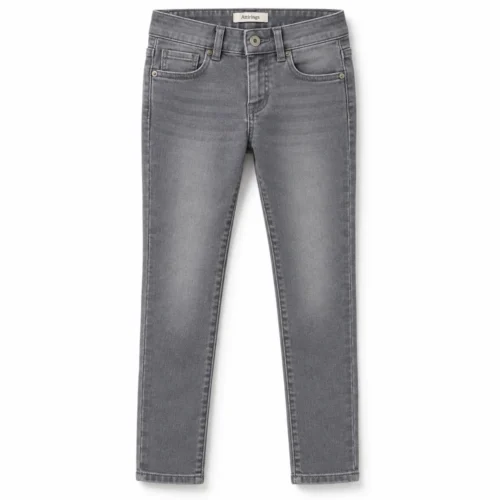 Grey Girls' Slim Fit Stretch Jeans - front design visualization