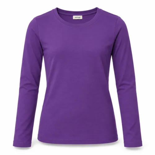 Purple Girls' Slim Fit Long Sleeve T-Shirt - front design visualization