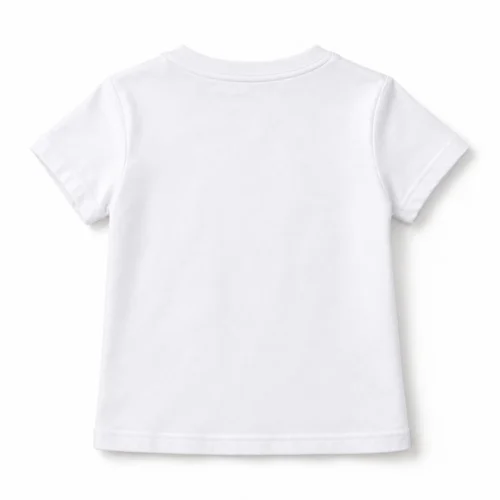 White Girls' Regular Fit Crew Neck T-Shirt - back design visualization