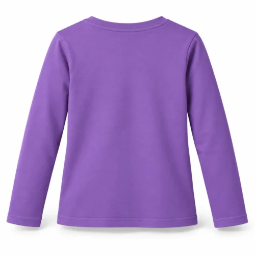 Purple Girls' Regular Fit Long Sleeve T-Shirt - back design visualization