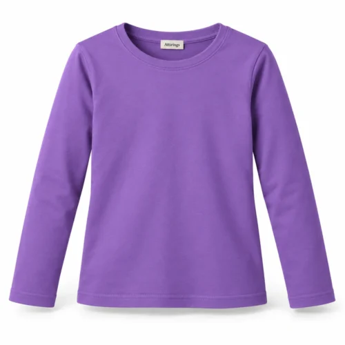 Purple Girls' Regular Fit Long Sleeve T-Shirt - front design visualization