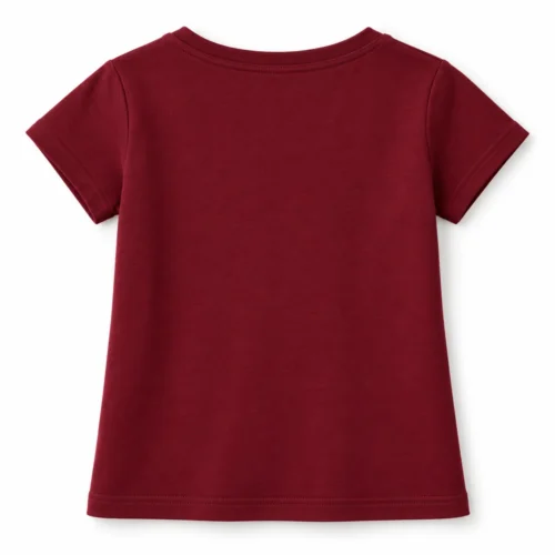 Maroon Girls' Regular Fit Printed Graphic T-Shirt - back design visualization