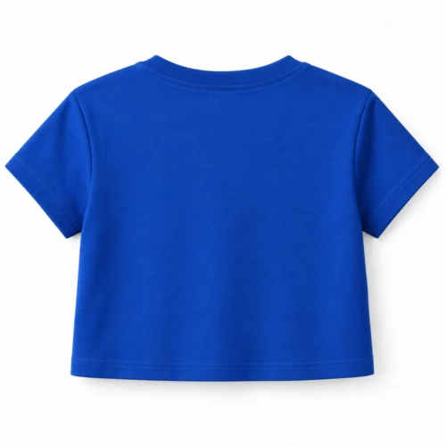 Royal Blue Girls' Regular Fit Cropped T-Shirt - back design visualization