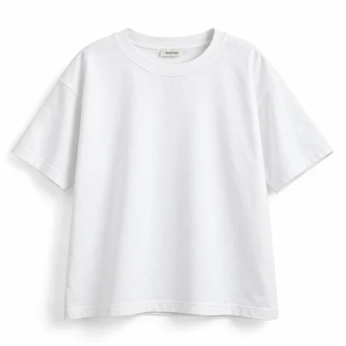 White Girls' Oversized Fit Crew Neck T-Shirt - front design visualization