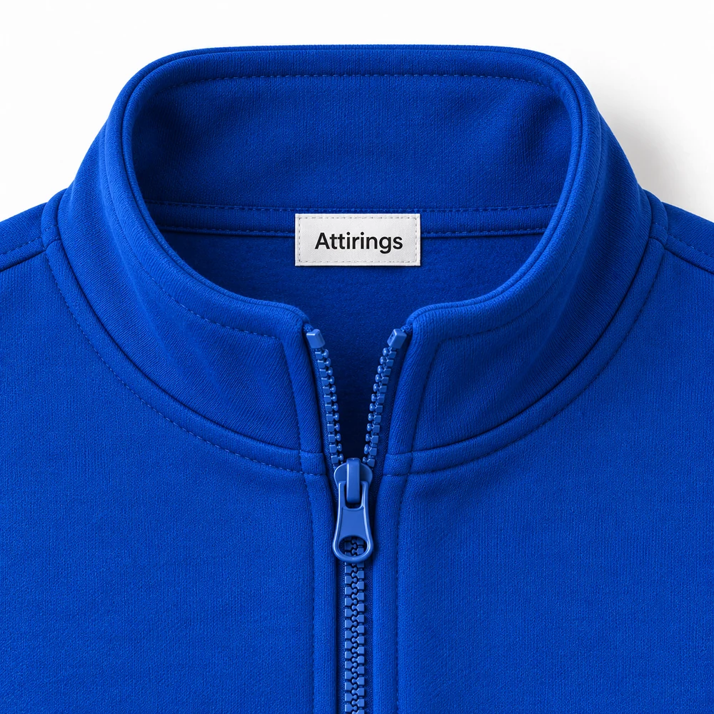 Royal Blue Kids' Regular Fit Full-Zip Set Tracksuit - detail design visualization