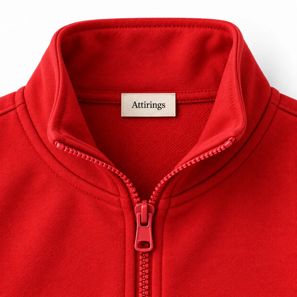 Red Kids' Relaxed Fit Full-Zip Set Tracksuit - detail design visualization