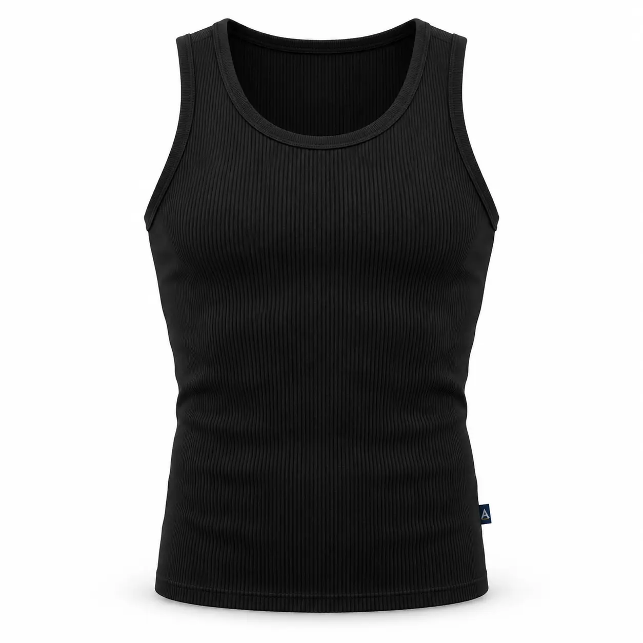 Slim Fit Ribbed Gym Vest - front AI design mockup - Attirings