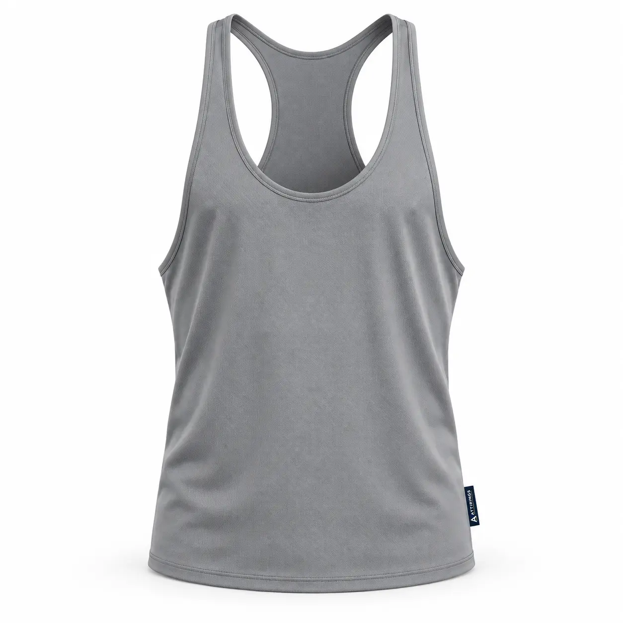 Regular Fit Stringer Style Gym Vest - front AI design mockup - Attirings