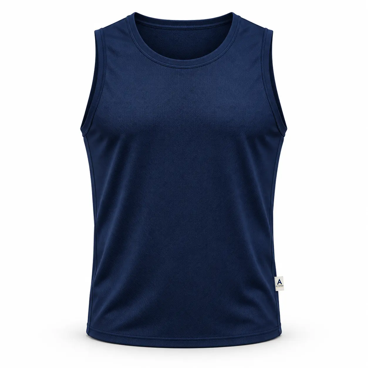 Regular Fit Sleeveless Gym Vest - front AI design mockup - Attirings