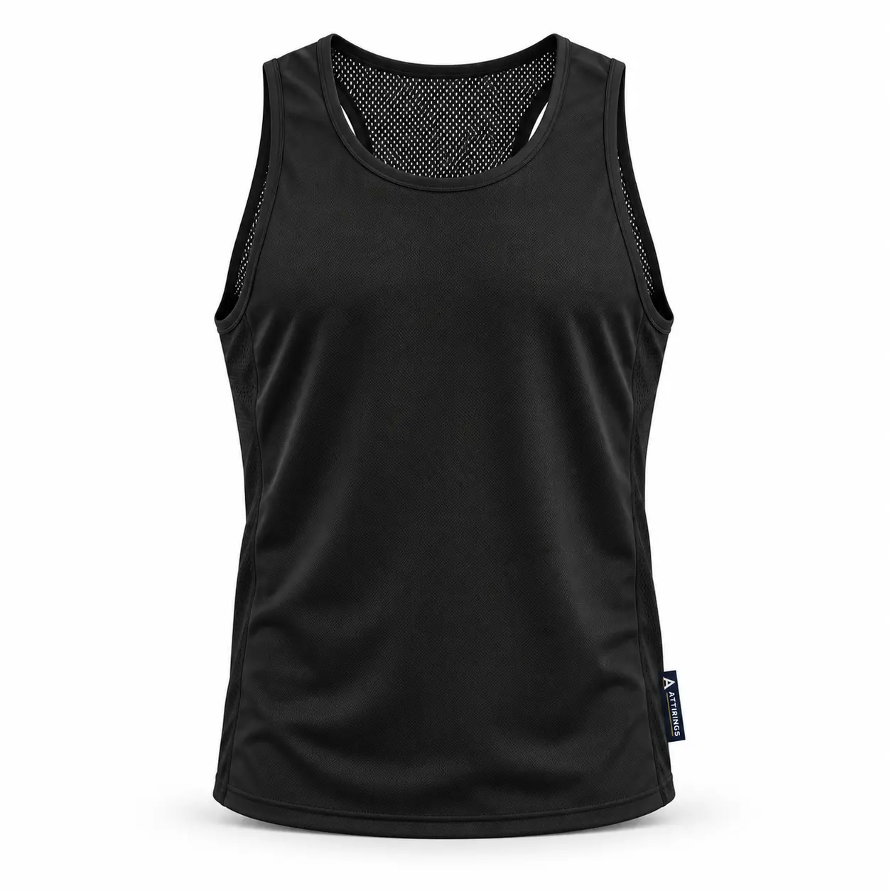 Regular Fit Mesh Back Gym Vest - front AI design mockup - Attirings