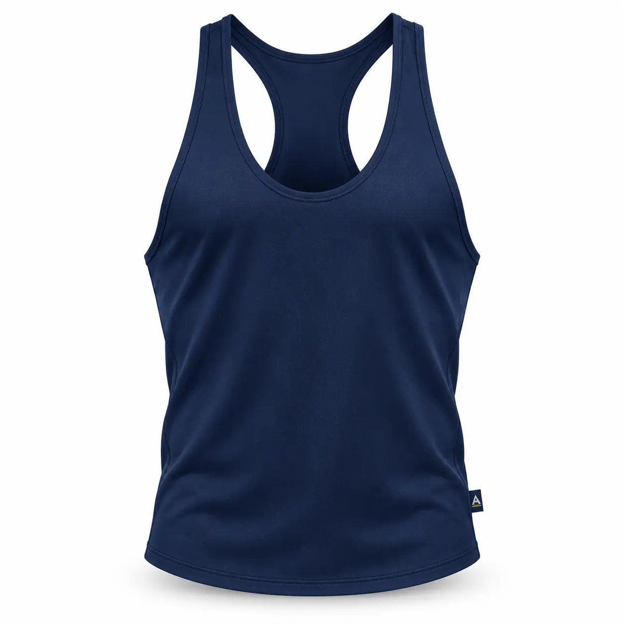 Athletic Fit Stringer Style Gym Vest - front AI design mockup - Attirings